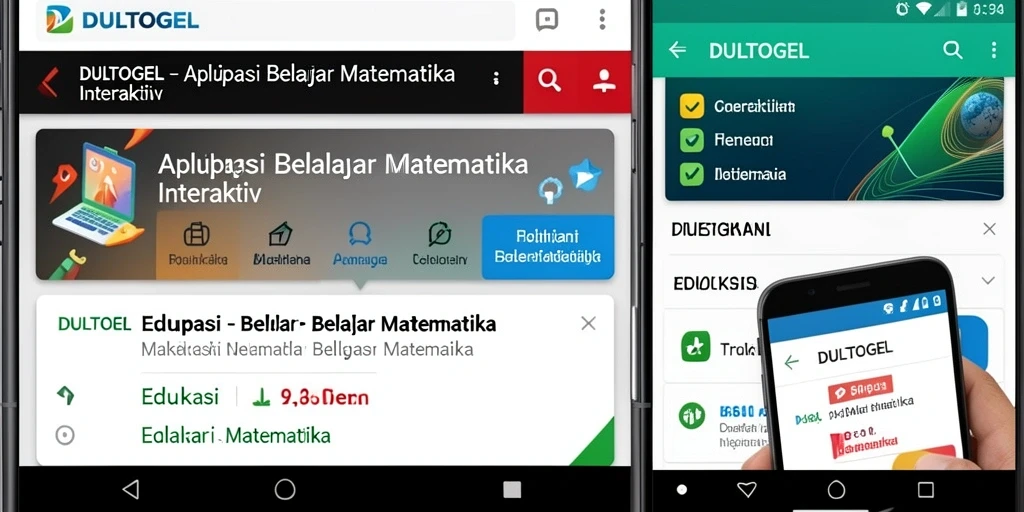 Tampilan antarmuka aplikasi DULTOGEL untuk belajar matematika yang interaktif.