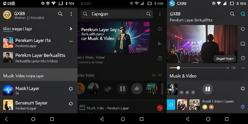 Tampilan antarmuka GX88 yang memudahkan perekaman layar.