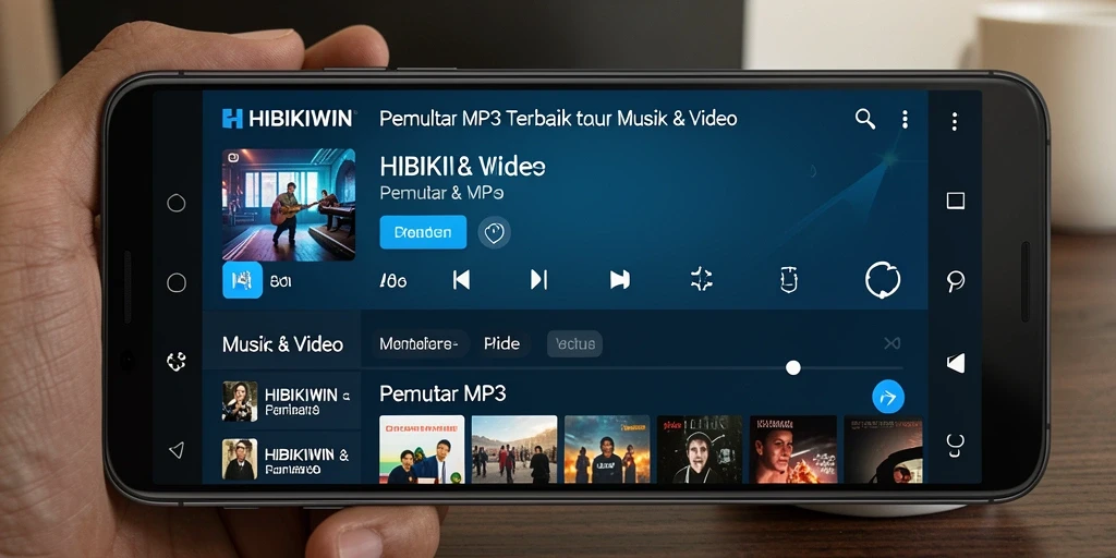 Antarmuka HIBIKIWIN yang sederhana dan fungsional untuk Pemutar MP3.