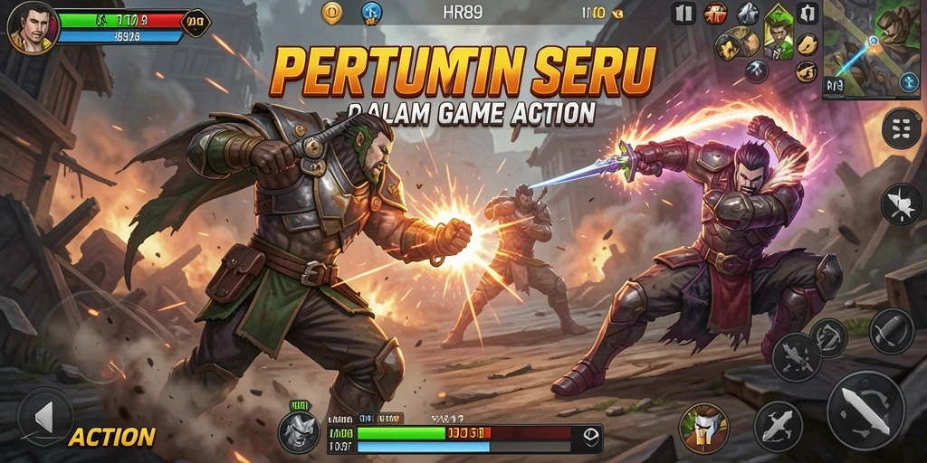 Tampilan antarmuka permainan HR89 dengan aksi yang seru.
