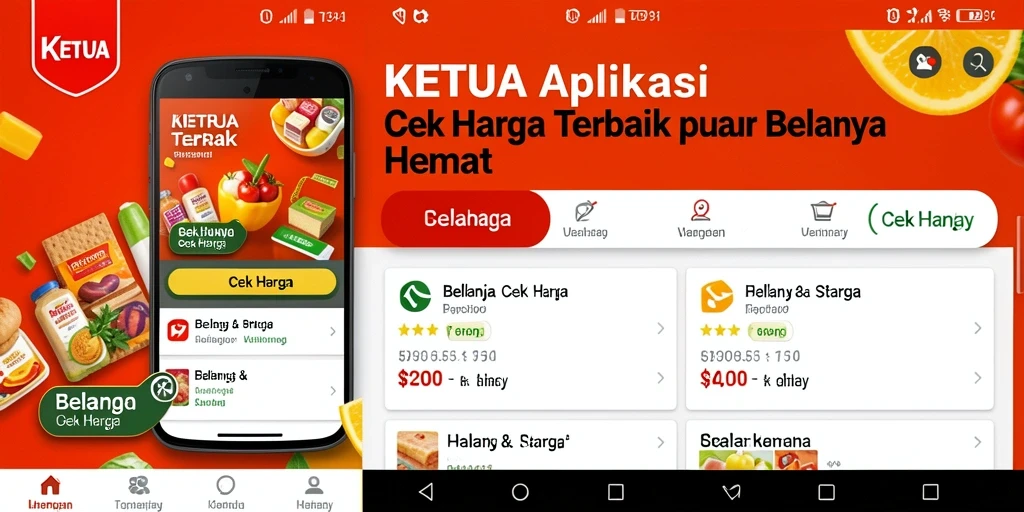 Antarmuka aplikasi KETUA menampilkan informasi harga dan produk terbaru.