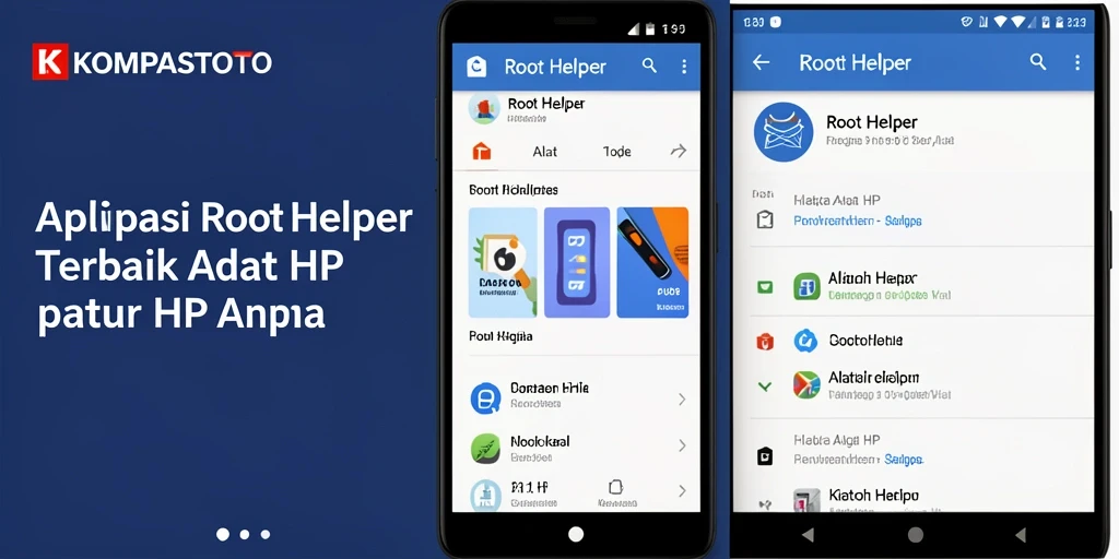 Tampilan antarmuka aplikasi KOMPASTOTO untuk rooting perangkat.