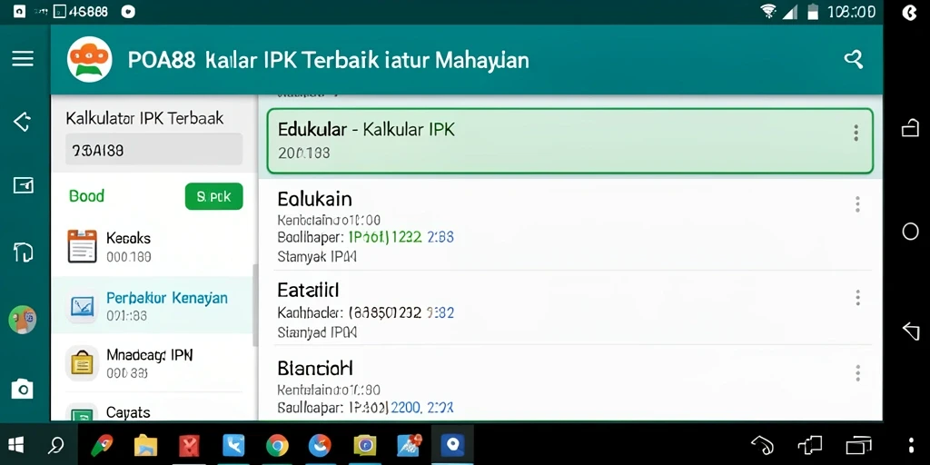 Antarmuka pengguna yang sederhana dan fungsional dari POA88 untuk Kalkulator IPK.