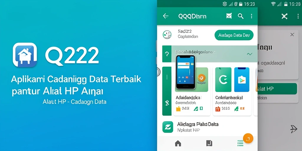 Tampilan antarmuka aplikasi QQ222 untuk pencadangan data yang mudah.