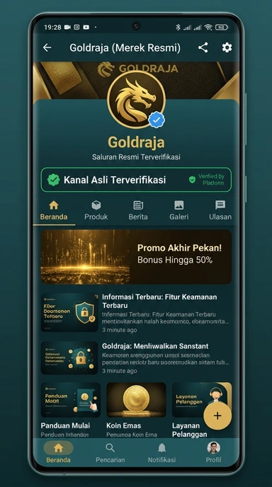 Kanal Resmi Goldraja untuk Pengguna Android